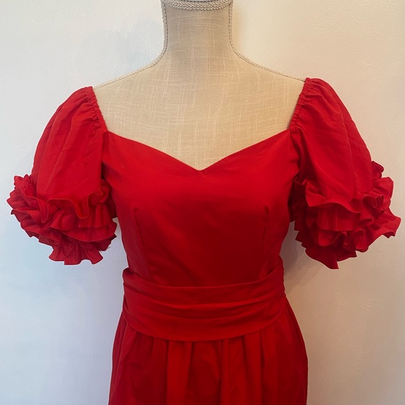 AMAZING VTG CAROL GOWNS BY MR WALTERS RED PROM DRESS 1980’S - Picture 2 of 10